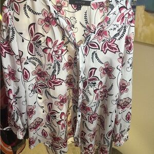 Ava Rose Floral Blouse - Pink and White